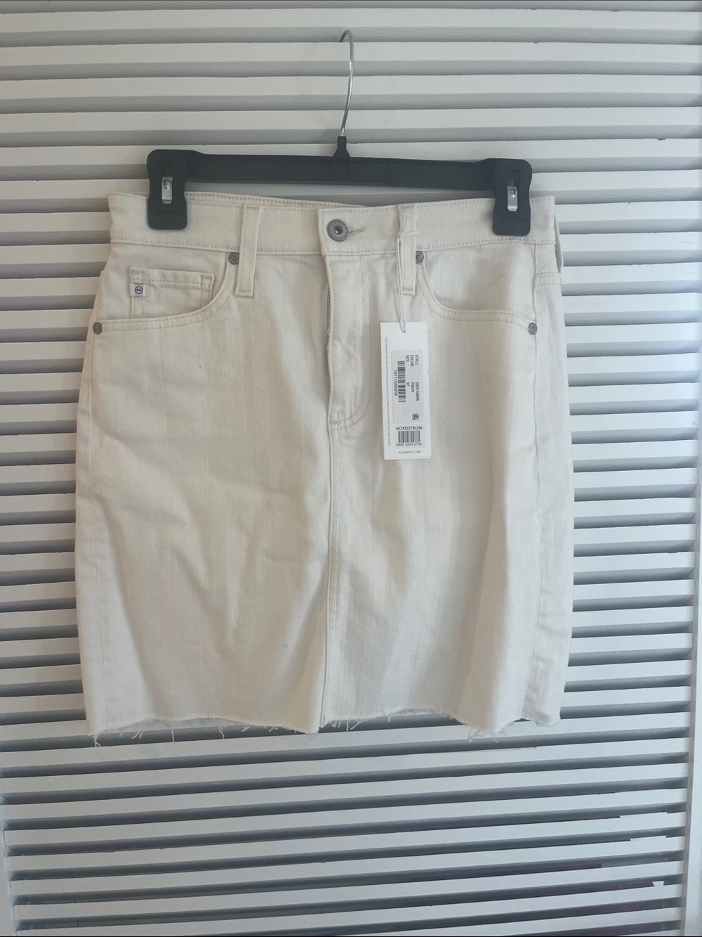 AGWomen's Cream Denim Mini Skirt